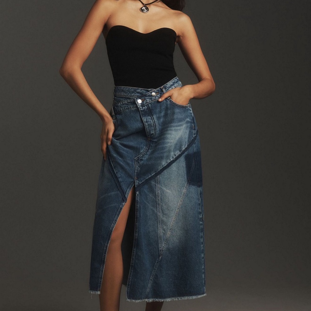 Pilcro Asymmetrical Denim Skirt